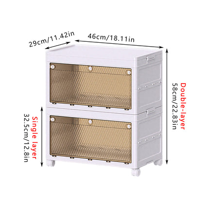 Foldable Storage Cabinet Space Saving Sturdy for Home Bedroom Living Room