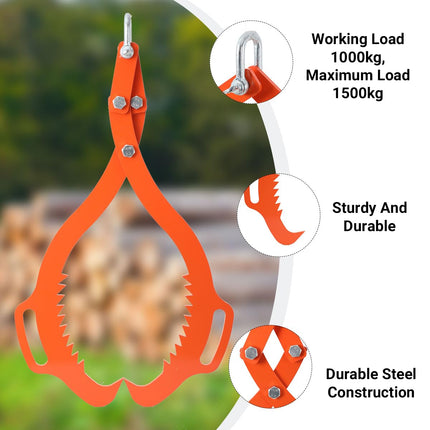 Heavy Duty Wood Handling Hook Log Lifting Clamp For Loading Unloading Sturdy