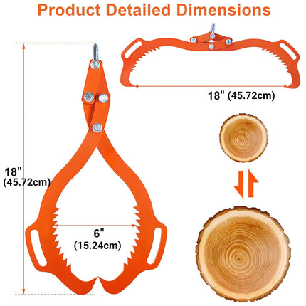Heavy Duty Wood Handling Hook Log Lifting Clamp For Loading Unloading Sturdy