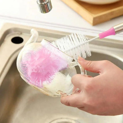 Long Handle Bottle Brush Cup Brush Kettle Brush Scrubbing Tool Cleaning Brushes - Aimall