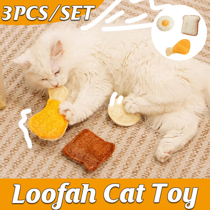 Cat Chew Toys 3PCS Soft Biting Toys Teeth Grinding Set For Kitten Training