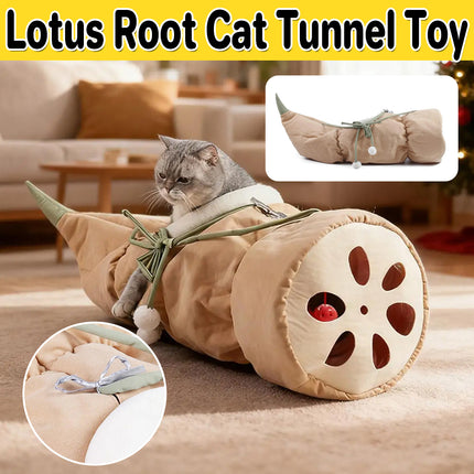 Lotus Root Shape Cat Tunnel Toy Durable Warm for Pet  Indoor Play Hide Seek Use