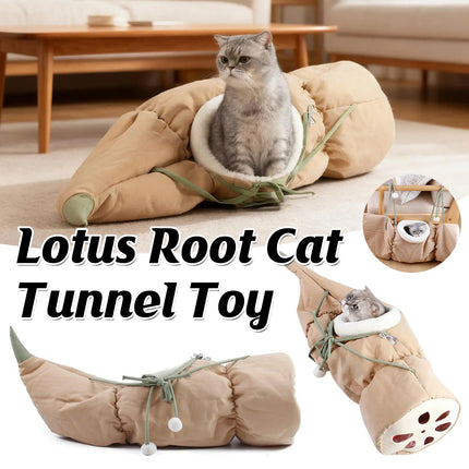 Lotus Root Shape Cat Tunnel Toy Durable Warm for Pet  Indoor Play Hide Seek Use