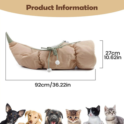 Lotus Root Shape Cat Tunnel Toy Durable Warm for Pet  Indoor Play Hide Seek Use