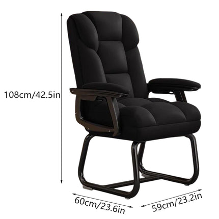 Ergonomic Office Chair PU Leather High Back Padded Armrest Fixed Base Home Desk Chair