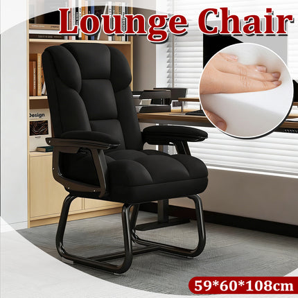 Ergonomic Office Chair PU Leather High Back Padded Armrest Fixed Base Home Desk Chair