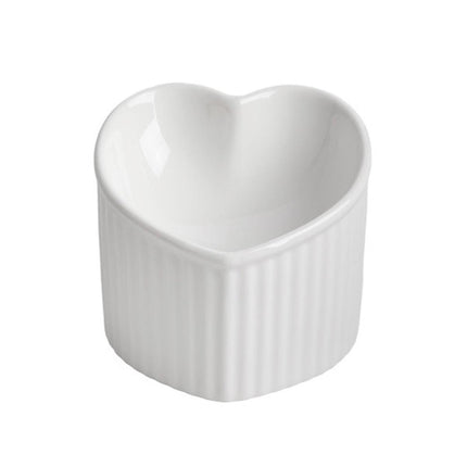 Love Shape Slanted Cat Bowl Ceramic Pet Bowl for Cats Food Water Feeding Dish