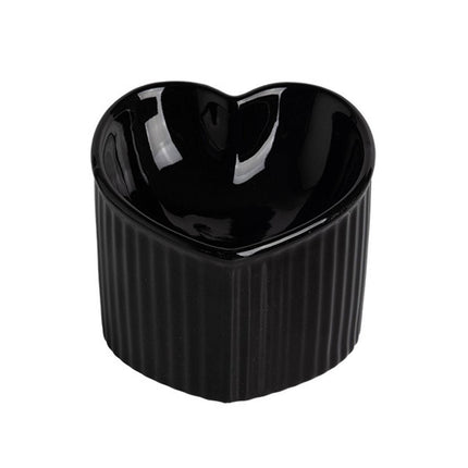 Love Shape Slanted Cat Bowl Ceramic Pet Bowl for Cats Food Water Feeding Dish