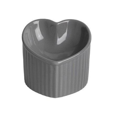 Love Shape Slanted Cat Bowl Ceramic Pet Bowl for Cats Food Water Feeding Dish