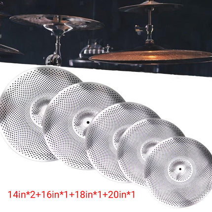 5 PCS Stand Drum Cymbal Mute Silencer Universal Fit for Most Standard Cymbals