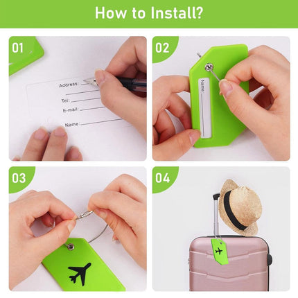5PCS High-Quality Silicone Luggage Tags Name Address Boarding Pass Travel ID