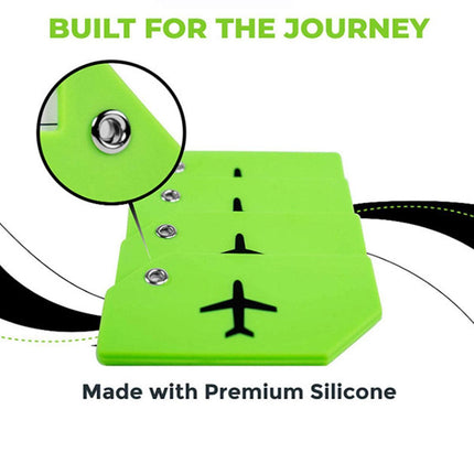 5PCS High-Quality Silicone Luggage Tags Name Address Boarding Pass Travel ID
