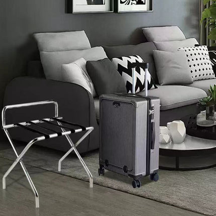 Stainless Steel Foldable Luggage Rack Guest Room Storage Shelf Sturdy Durable