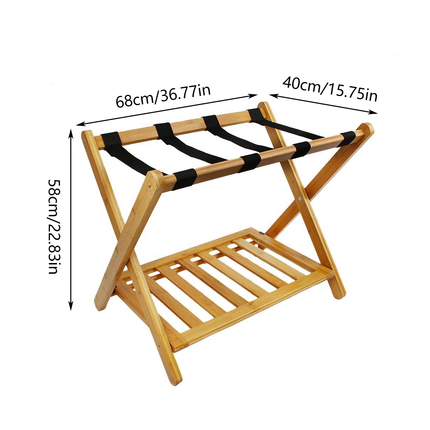 Bamboo Luggage Rack Foldable Portable Storage Rack Travel Organizer Furniture
