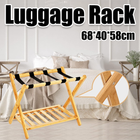 Bamboo Luggage Rack Foldable Portable Storage Rack Travel Organizer Furniture