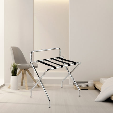 Stainless Steel Foldable Luggage Rack Guest Room Storage Shelf Sturdy Durable