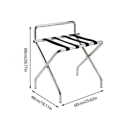 Stainless Steel Foldable Luggage Rack Guest Room Storage Shelf Sturdy Durable