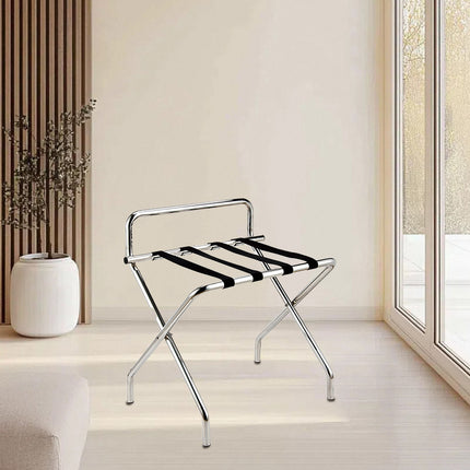 Stainless Steel Foldable Luggage Rack Guest Room Storage Shelf Sturdy Durable