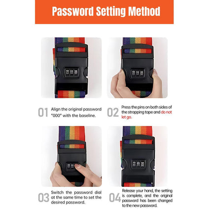 Luggage Strap Code Password Travel Suitcase Secure Lock Safe Nylon Packing Belt