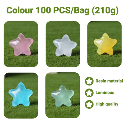 Luminous Stars Set 100PCS Fluorescent Five Pointed Plastic Stars DIY Decor
