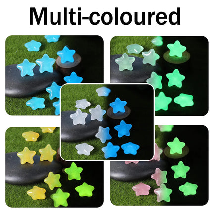 Luminous Stars Set 100PCS Fluorescent Five Pointed Plastic Stars DIY Decor