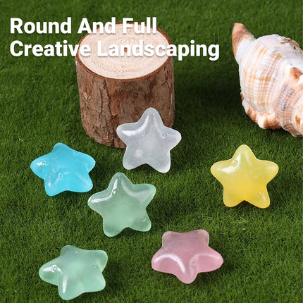 Luminous Stars Set 100PCS Fluorescent Five Pointed Plastic Stars DIY Decor