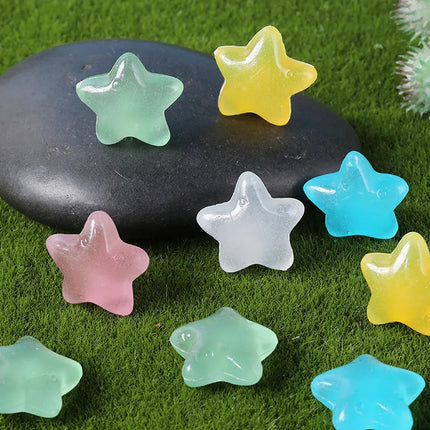 Luminous Stars Set 100PCS Fluorescent Five Pointed Plastic Stars DIY Decor