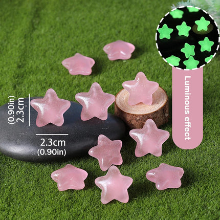 Luminous Stars Set 100PCS Fluorescent Five Pointed Plastic Stars DIY Decor