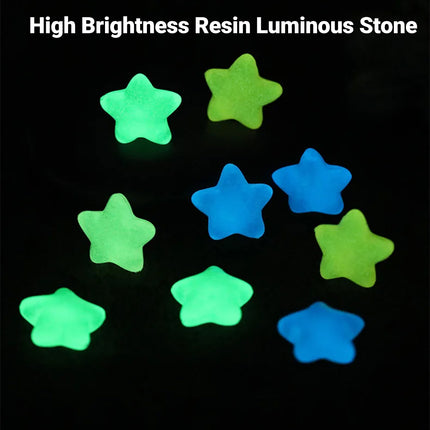 Luminous Stars Set 100PCS Fluorescent Five Pointed Plastic Stars DIY Decor