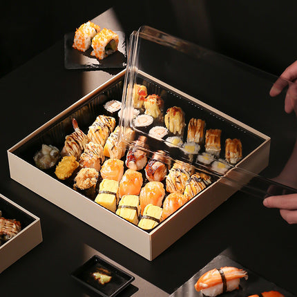 20 PCS Disposable Sushi Bento Lunch Boxes Takeaway Containers Food Grade Storage