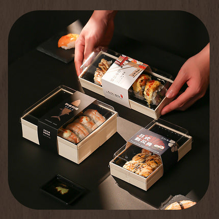 20 PCS Disposable Sushi Bento Lunch Boxes Takeaway Containers Food Grade Storage