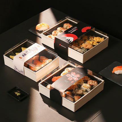 20 PCS Disposable Sushi Bento Lunch Boxes Takeaway Containers Food Grade Storage