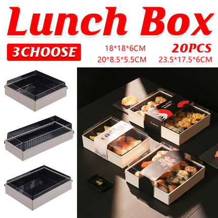 20 PCS Disposable Sushi Bento Lunch Boxes Takeaway Containers Food Grade Storage