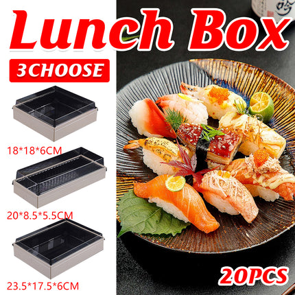20 PCS Disposable Sushi Bento Lunch Boxes Takeaway Containers Food Grade Storage