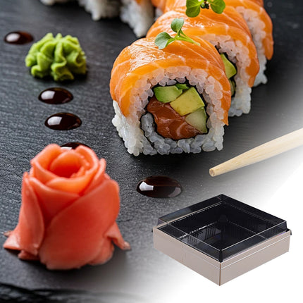 20 PCS Disposable Sushi Bento Lunch Boxes Takeaway Containers Food Grade Storage