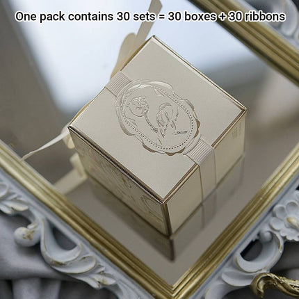 Gold Foil Rose Candy Boxes 30 Pack 3 Colours