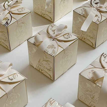 Gold Foil Rose Candy Boxes 30 Pack 3 Colours