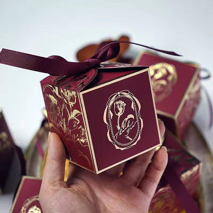 Gold Foil Rose Candy Boxes 30 Pack 3 Colours