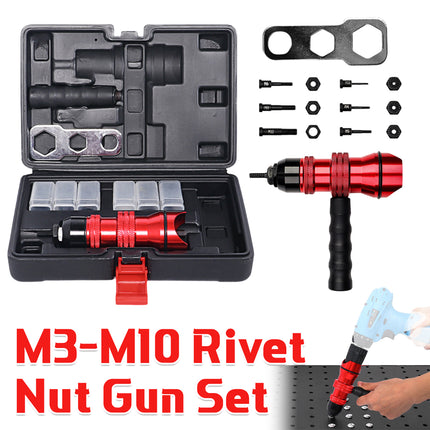 10PCS M3-M10 Rivet Nut Gun Set Threaded Insert Tool Kit for Metal Sheet Use