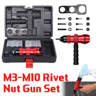 10PCS M3-M10 Rivet Nut Gun Set Threaded Insert Tool Kit for Metal Sheet Use