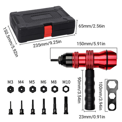 10PCS M3-M10 Rivet Nut Gun Set Threaded Insert Tool Kit for Metal Sheet Use