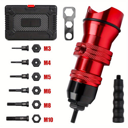10PCS M3-M10 Rivet Nut Gun Set Threaded Insert Tool Kit for Metal Sheet Use