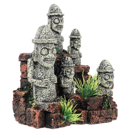 Aquarium Decoration Moai Statue Easter Island Stone Ornament Fish Tank Decor
