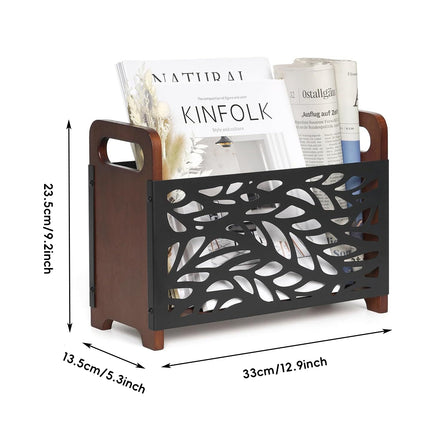 Wooden Magazine Rack Standing Book Storage Shelf For Home Office Book Storage