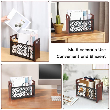 Wooden Magazine Rack Standing Book Storage Shelf For Home Office Book Storage