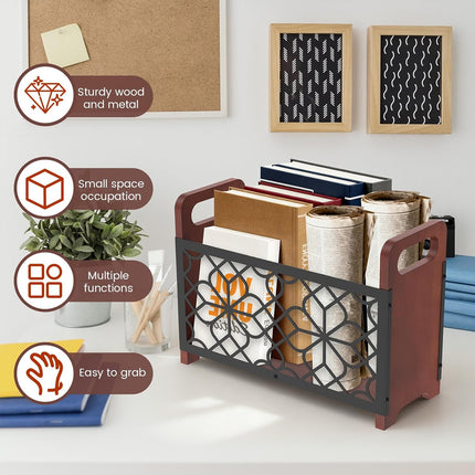 Wooden Magazine Rack Standing Book Storage Shelf For Home Office Book Storage
