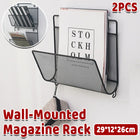 2PCS Wall Mount Magazine Rack for Books Mail Organizer Bathroom Kitchen Office