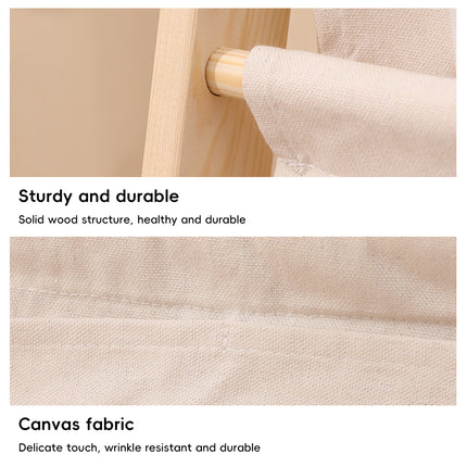 Solid Wood Multi Layer Book Display Shelf Magazine Storage Rack with Canvas