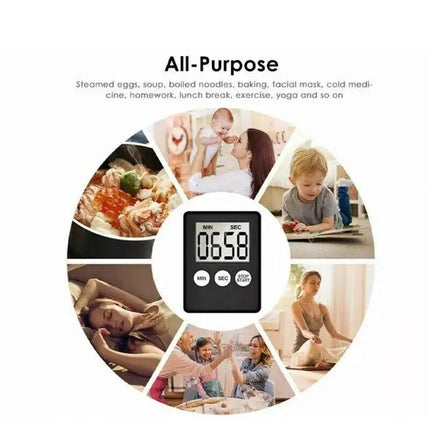 Magnetic Kitchen LCD Digital Timer Countdown Count Down 99 Minute Electronic Egg - Aimall