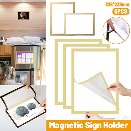 Magnetic Display Frame 6PCS A4 Wall Mount Magnet Frame Reusable Sign Holder Set